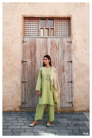 My Fashion Road Varsha Summer Shower Fancy Linen Salwar Kameez | Green