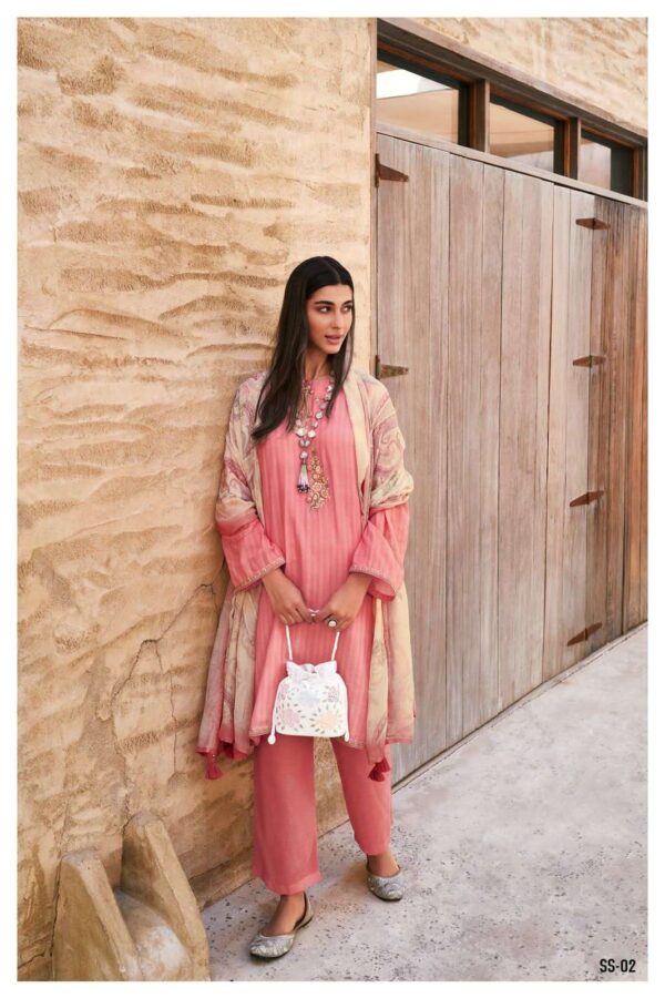 My Fashion Road Varsha Summer Shower Fancy Linen Salwar Kameez | Peach