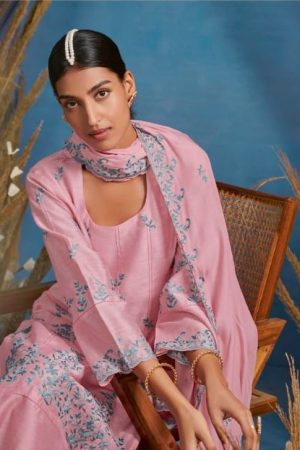 My Fashion Road Kimora Heer Rutba Cotton Plazzo Dress Material | Pink