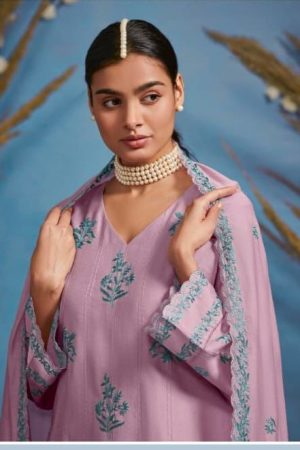 My Fashion Road Kimora Heer Rutba Cotton Plazzo Dress Material | Lilac