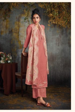 My Fashion Road Ganga Zehra Cotton Plazzo Dress Material | Pink