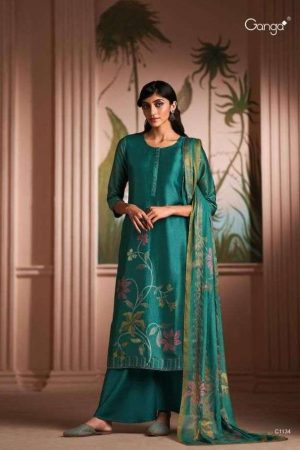 My Fashion Road Ganga Shanaya Designer Party Wear Silk Salwar Suit | Ferozi