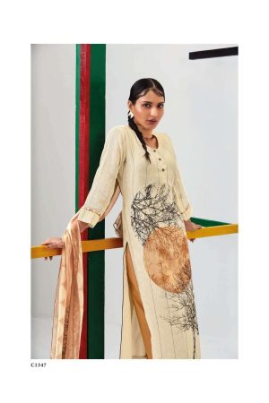 My Fashion Road Ganga Fashion Khushnuma Designer Linen Salwar Suit | Orange