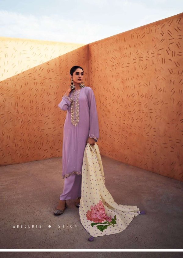 My Fashion Road Varsha Scent Of Love Designer Organza Suit | Purple