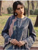 My Fashion Road Qalamkar Qline Lawn Unstitched Collection 2023 | SAFLIENI AK#15