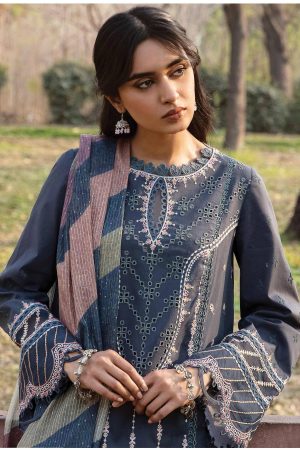 My Fashion Road Qalamkar Qline Lawn Unstitched Collection 2023 | SAFLIENI AK#15