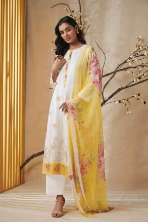 My Fashion Road Saadgi Aradhya Traditional Designs Cotton Salwar Kameez | White