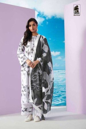 My Fashion Road Sahiba Sharon Designer Exclusive Cotton Salwar Suit | White