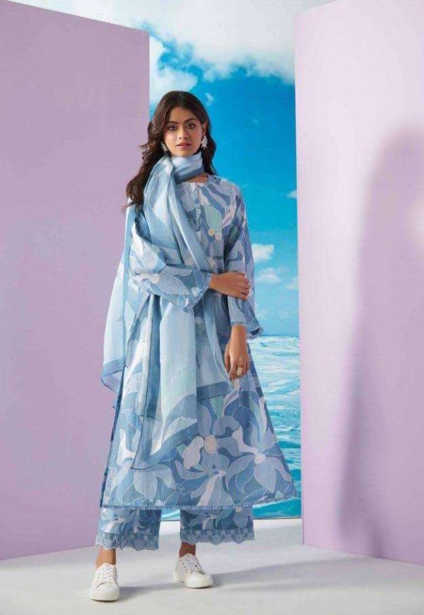 My Fashion Road Sahiba Sharon Designer Exclusive Cotton Salwar Suit | Blue