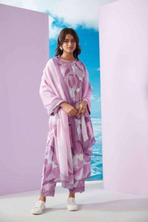 My Fashion Road Sahiba Sharon Designer Exclusive Cotton Salwar Suit | Lilac