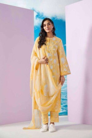 My Fashion Road Sahiba Sharon Designer Exclusive Cotton Salwar Suit | Yellow
