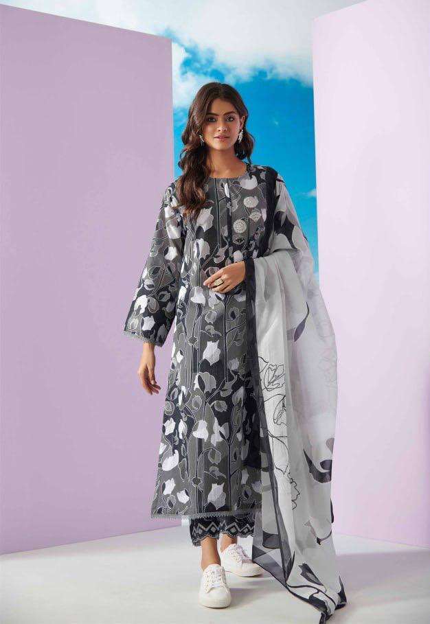 Sahiba Pattern Pop Moscos Cotton Dress Material Online Ladies Suits Store