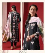 My Fashion Road Sahiba Sarg Ikkat Designer Fancy Cotton Salwar Kameez | Black