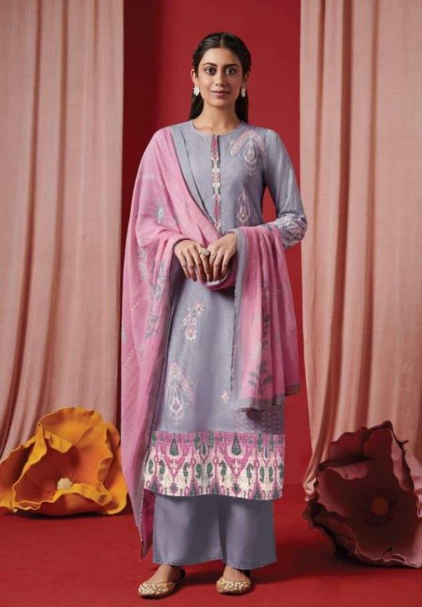 My Fashion Road Sahiba Sarg Ikkat Designer Fancy Cotton Salwar Kameez | Lilac