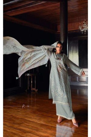 My Fashion Road Varsha Ranjhaa Designer Exclusive Muslin Salwar Suit | Grey