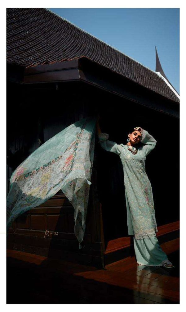My Fashion Road Varsha Ranjhaa Designer Exclusive Muslin Salwar Suit | Blue