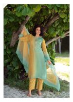 My Fashion Road Varsha Naavya Designer Party Wear Organza Salwar Kameez | Yellow