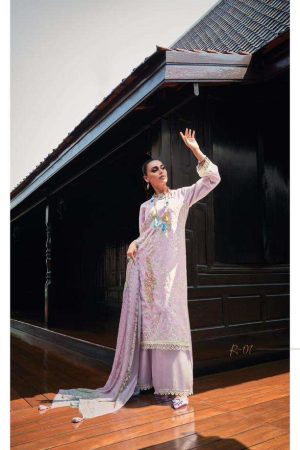 My Fashion Road Varsha Ranjhaa Designer Exclusive Muslin Salwar Suit  |Purple