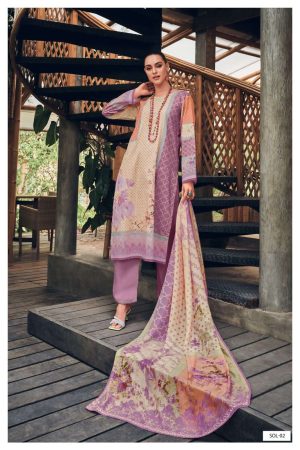 My Fashion Road Varsha Shower Of Love Designer Fancy Print Cotton Suit | Purple