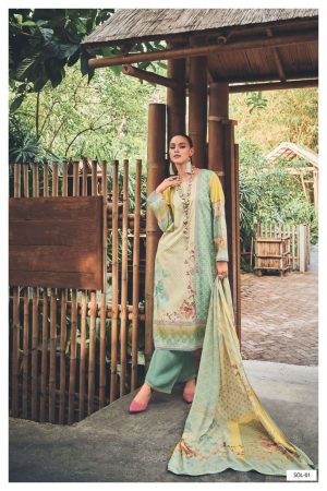 My Fashion Road Varsha Shower Of Love Designer Fancy Print Cotton Suit | Green