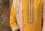 My Fashion Road Ganga Aisha Cotton Plazzo Dress Material | Yellow