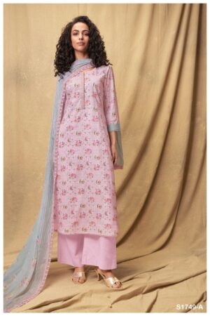 My Fashion Road Ganga Pillai 1749 Pant Style Dress Material | Pink