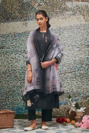 My Fashion Road Sahiba Sairah Cotton Pant Style Dress Material | Black