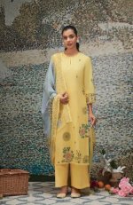 My Fashion Road Sahiba Sairah Cotton Pant Style Dress Material | Yellow