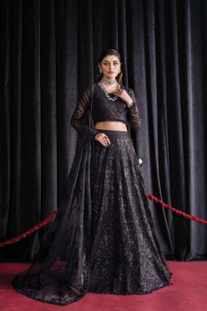 My Fashion Road Afrozeh Starlet Luxury Chiffon Unstitched Collection 2023 | Black Swan