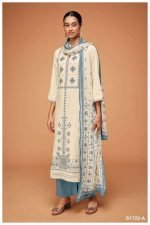 My Fashion Road Ganga Advika Fancy Work Cotton Salwar Kameez | Blue