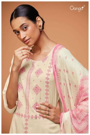 My Fashion Road Ganga Advika Fancy Work Cotton Salwar Kameez| Pink
