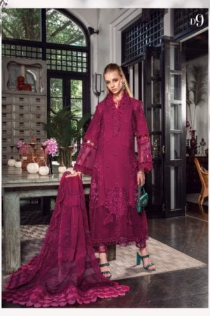 My Fashion Road Mariab Luxury Lawn Unstitched Eid collection 2023 | D9