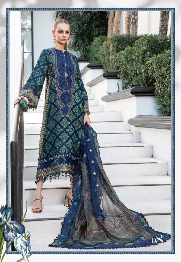 My Fashion Road Mariab Luxury Lawn Unstitched Eid collection 2023 | D8