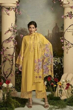 My Fashion Road Kimora Heer Gulbagh Designer Fancy Cotton Salwar Kameez | Yellow