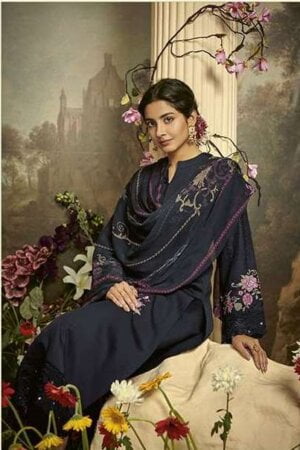 My Fashion Road Kimora Heer Gulbagh Designer Fancy Cotton Salwar Kameez | Black