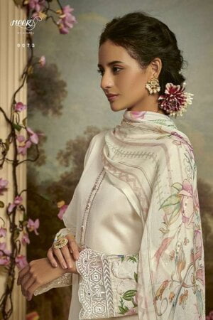 My Fashion Road Kimora Heer Gulbagh Designer Fancy Cotton Salwar Kameez | White