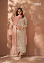 My Fashion Road Omtex Erin Pure Chiffon Unstitched Partywear Ladies Suit | Brown
