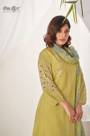 My Fashion Road Omtex Jivika Fancy Cut Work Traditional Cotton Suit | Yellow