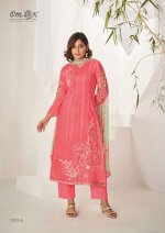 My Fashion Road Omtex Jivika Fancy Cut Work Traditional Cotton Suit | Red