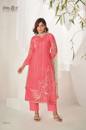 My Fashion Road Omtex Jivika Fancy Cut Work Traditional Cotton Suit | Red