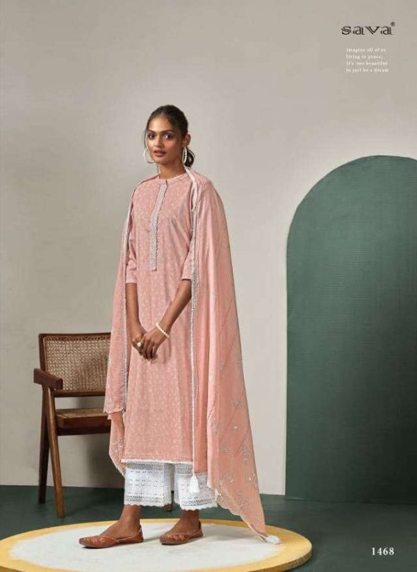 My Fashion Road Sava Pehr Exclusive Designer Fancy Cotton Salwar Kameez | Lightpink