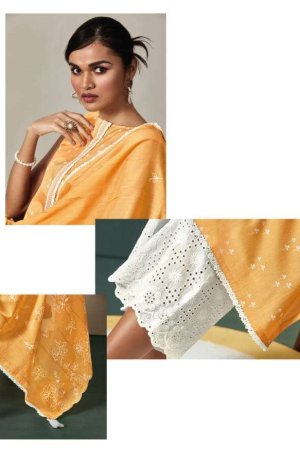 My Fashion Road Sava Pehr Exclusive Designer Fancy Cotton Salwar Kameez | Yellow
