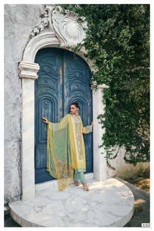 My Fashion Road Varsha Among The Clouds Exclusive Muslin Designer Suit | Yellow