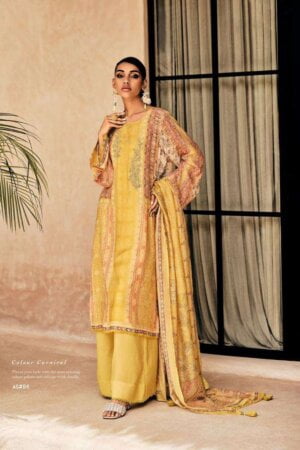 My Fashion Road Varsha Ashnoor Designer Pakistani Pattern Muslin Suit | Yellow