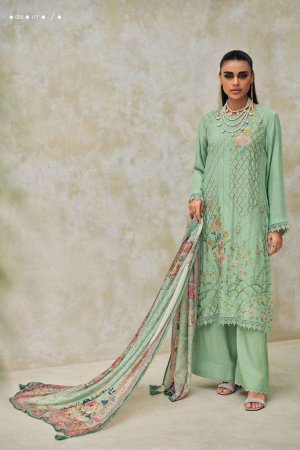 My Fashion Road Varsha Charm Of Spring Exclusive Muslin Ladies Suit | Green