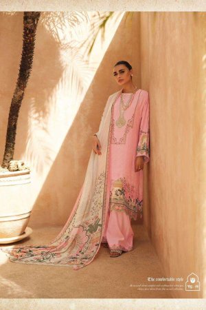 My Fashion Road Varsha Mughal Garden Designer Muslin Pakistani Pattern Suit | Peach