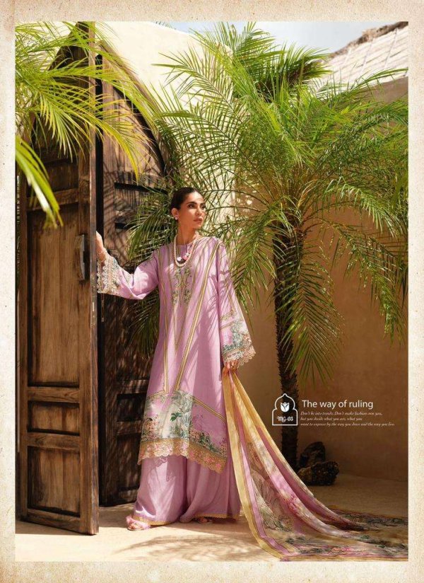 My Fashion Road Varsha Mughal Garden Designer Muslin Pakistani Pattern Suit | Lilac