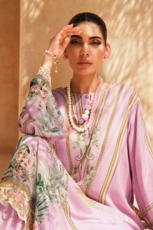 My Fashion Road Varsha Mughal Garden Designer Muslin Pakistani Pattern Suit | Lilac
