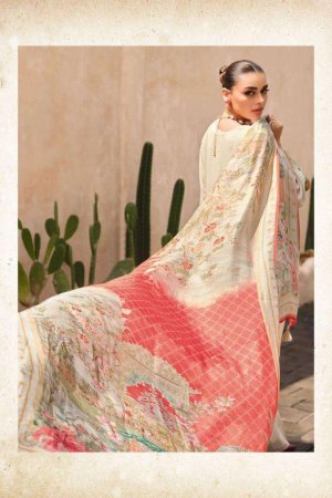 My Fashion Road Varsha Mughal Garden Designer Muslin Pakistani Pattern Suit | White