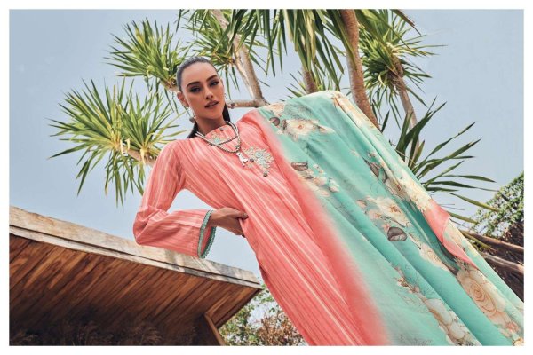My Fashion Road Varsha Rihika Designer Cotton Ladies Unstitched Suit | Peach